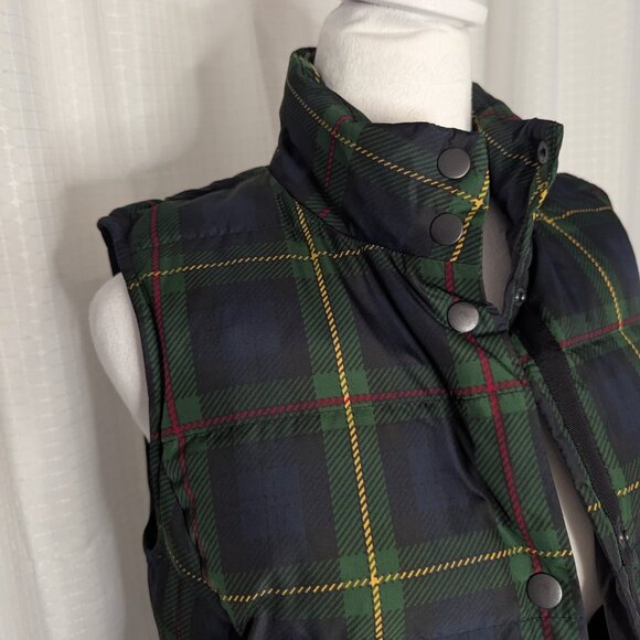 J.Jill Down Vest Jacket in Classic Plaid Design, Size XS - Picture 5 of 8